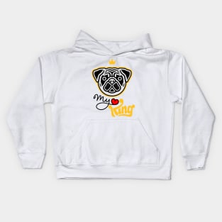 CUTE KING PUG Kids Hoodie